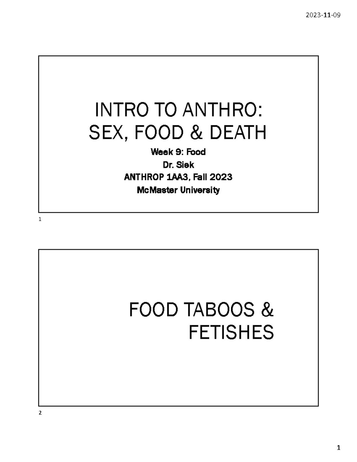 1aa3 6 Food1 Notes Intro To Anthro Sex Food And Death Week 9 Food Dr Siek Anthrop 1aa3 4868