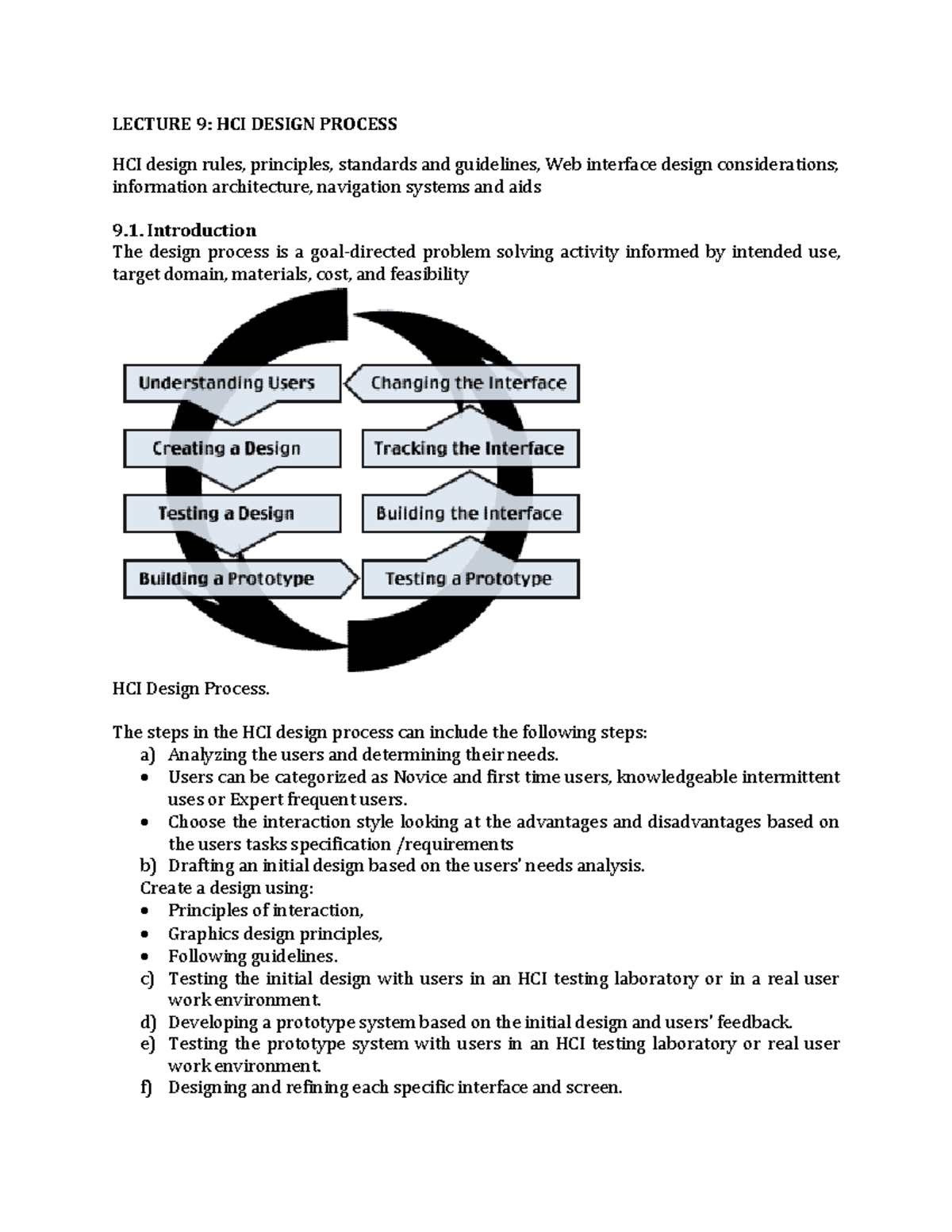 L9 HCI Design Process - Descriptive Notes On Human Computer Interaction ...