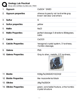 Geology Quiz Guide - EES:1050 Intro To Geology-University Of Iowa Exam ...