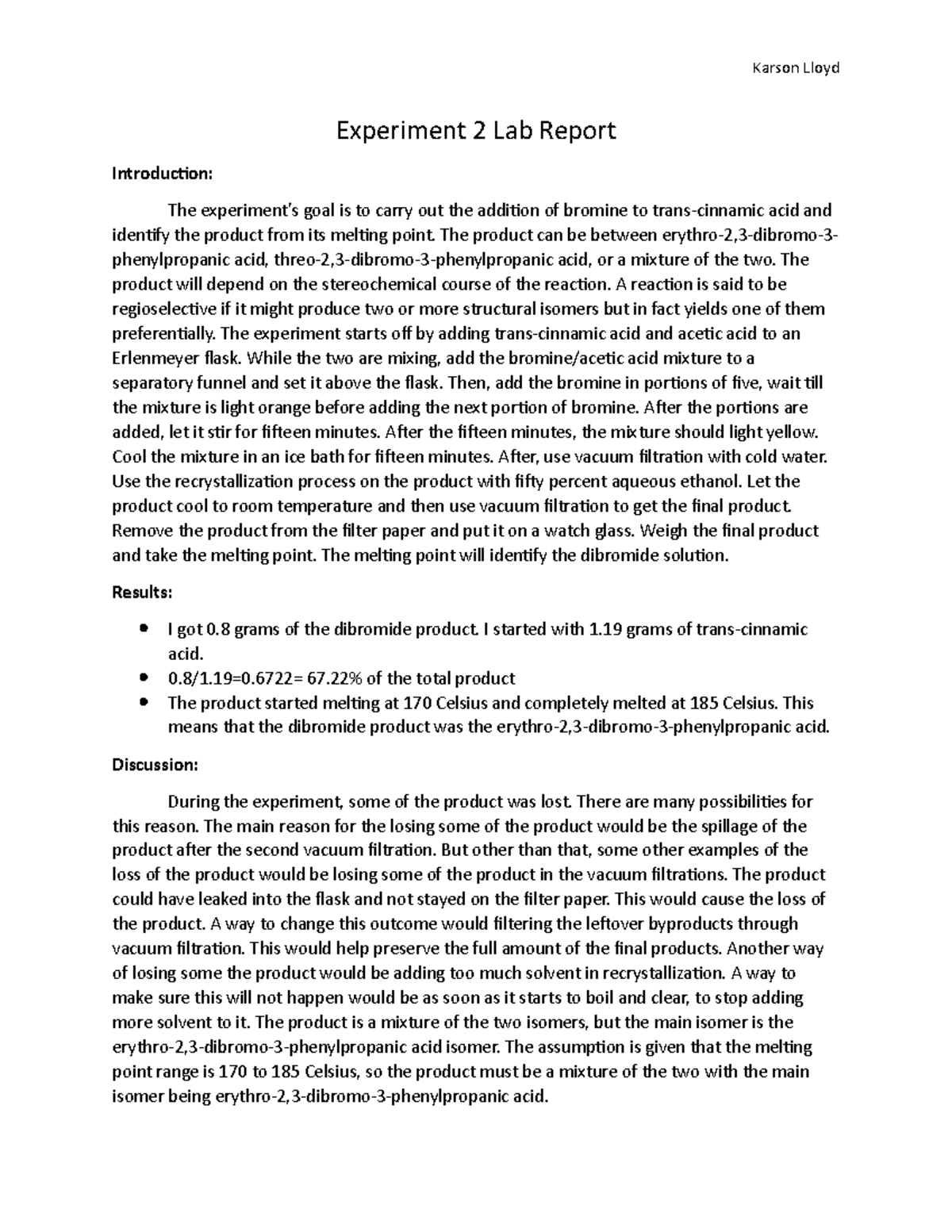 experiment 2 laboratory questions