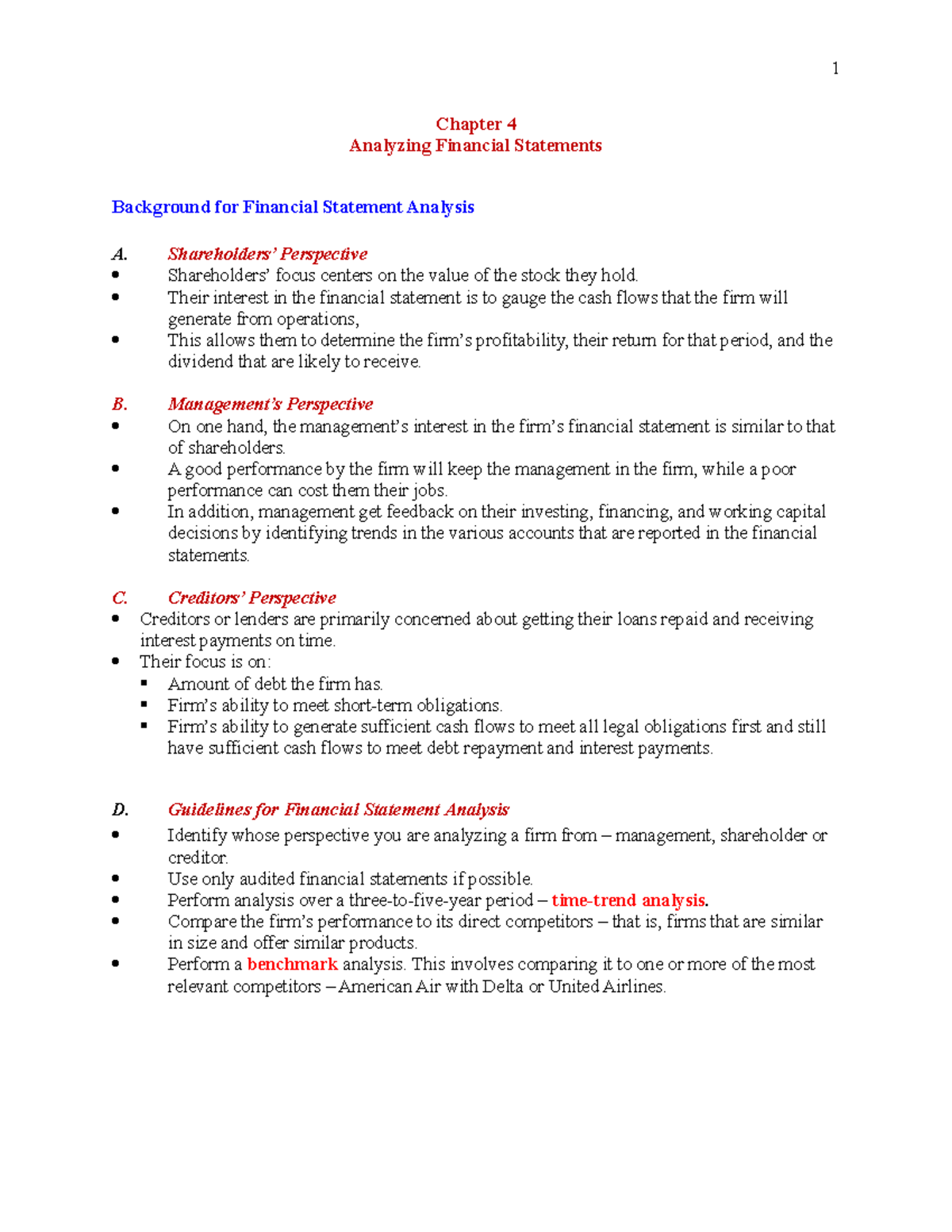 Chapter 4 handout - Taught by Babu Baradwaj - Chapter 4 Analyzing ...