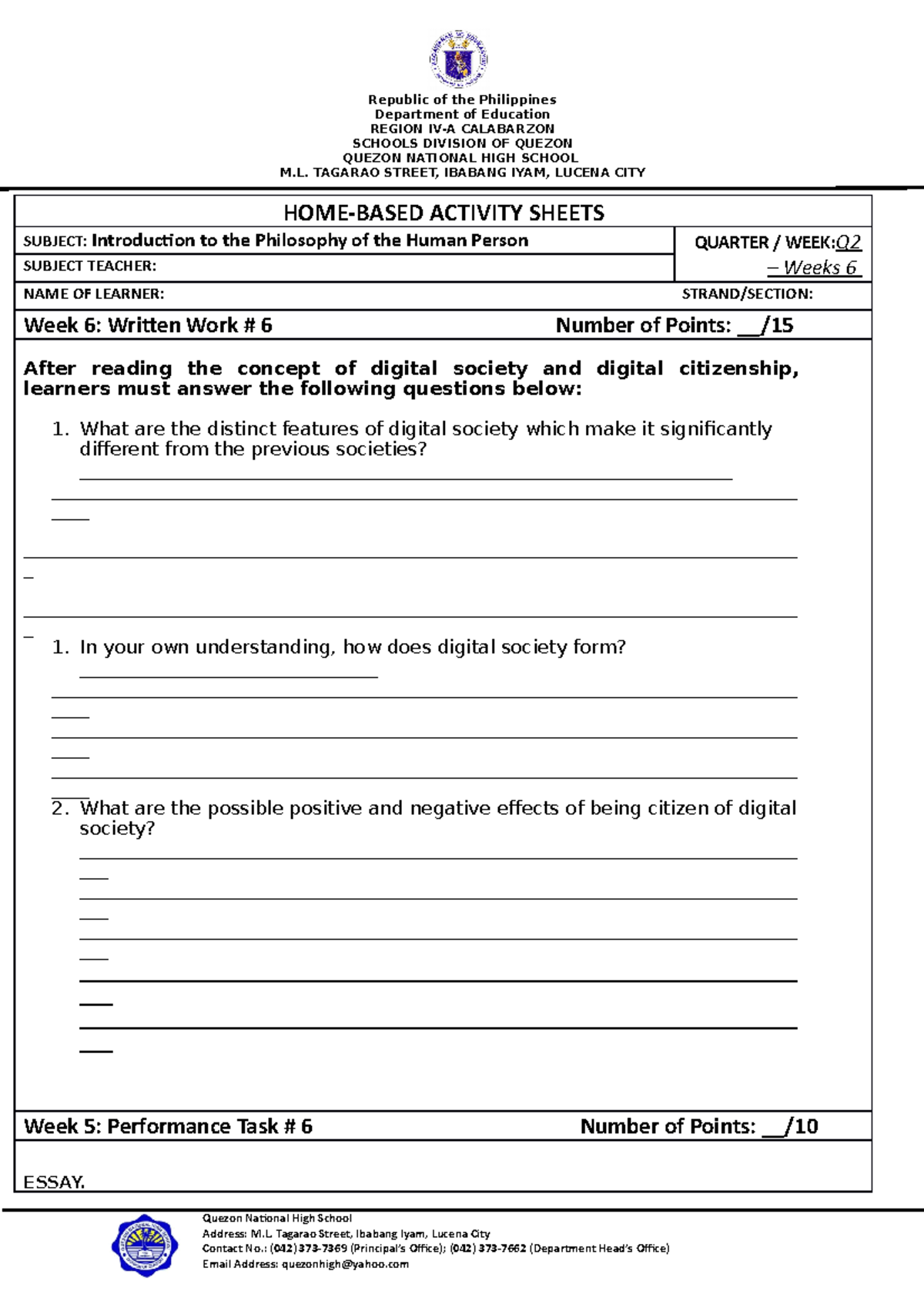 HOME- Based- Activity- Sheets- Weeks-6 - Republic of the Philippines ...