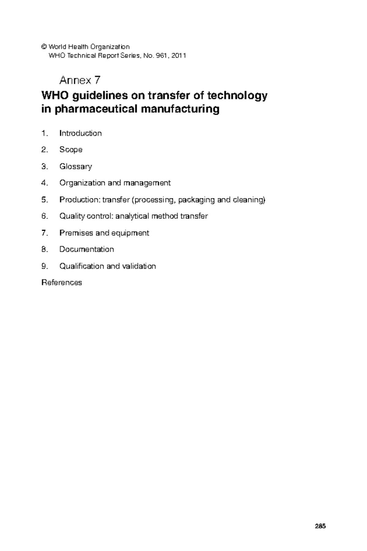WHO Technology Transfer - Lecture notes 1 - © World Health Organization ...