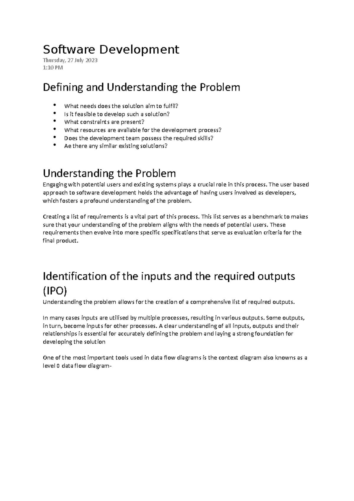 Software Development - Software Development ####### Thursday, 27 July ...
