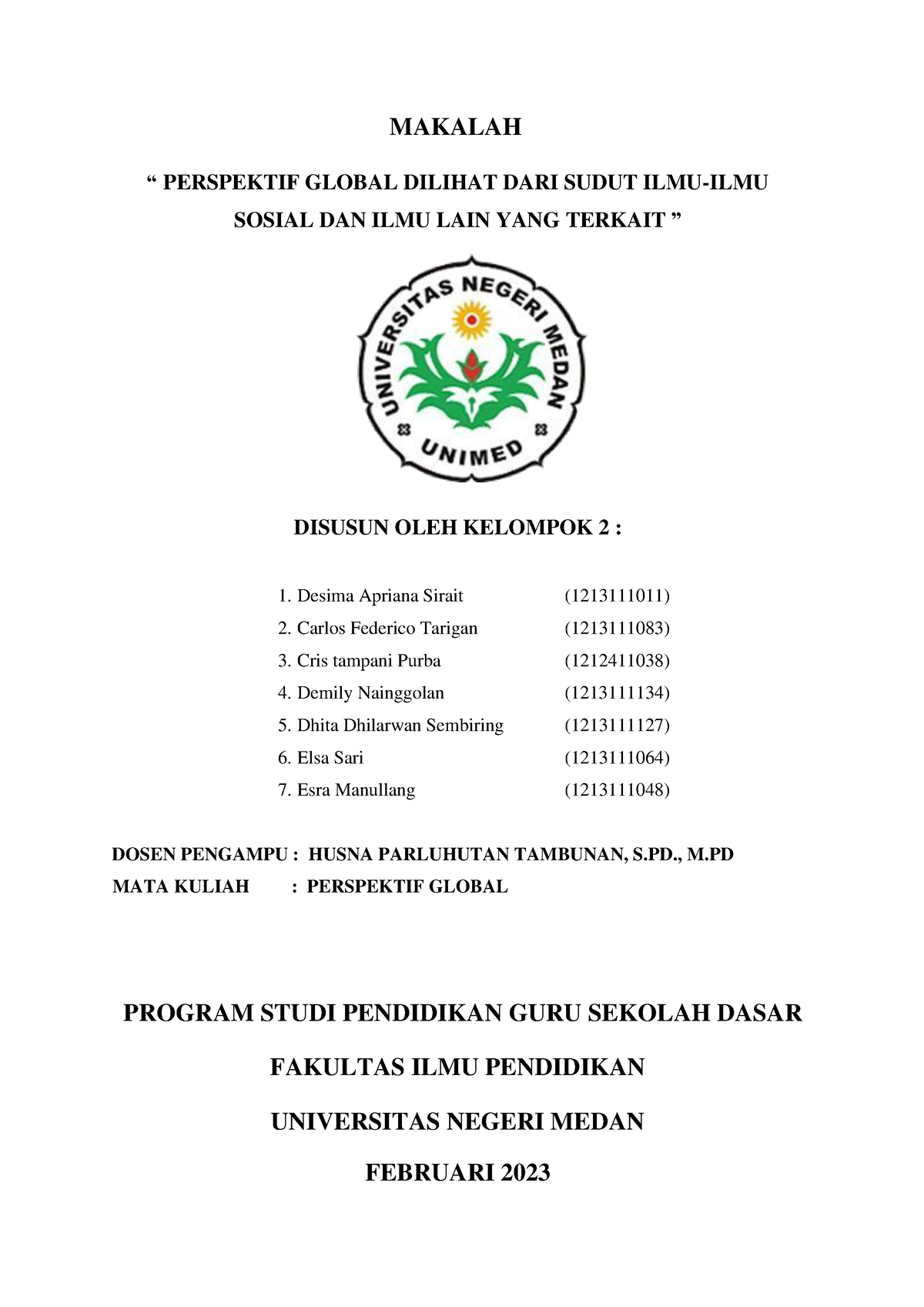 Makalah TR 2 Perspektif - MAKALAH “ PERSPEKTIF GLOBAL DILIHAT DARI ...