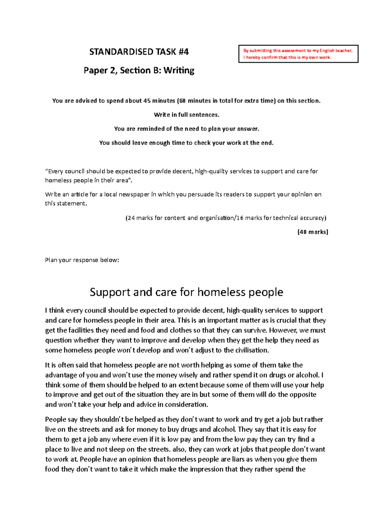 Standardised 20Task 20 234 20 20Paper 202 20Question 205 - LELA10041 ...