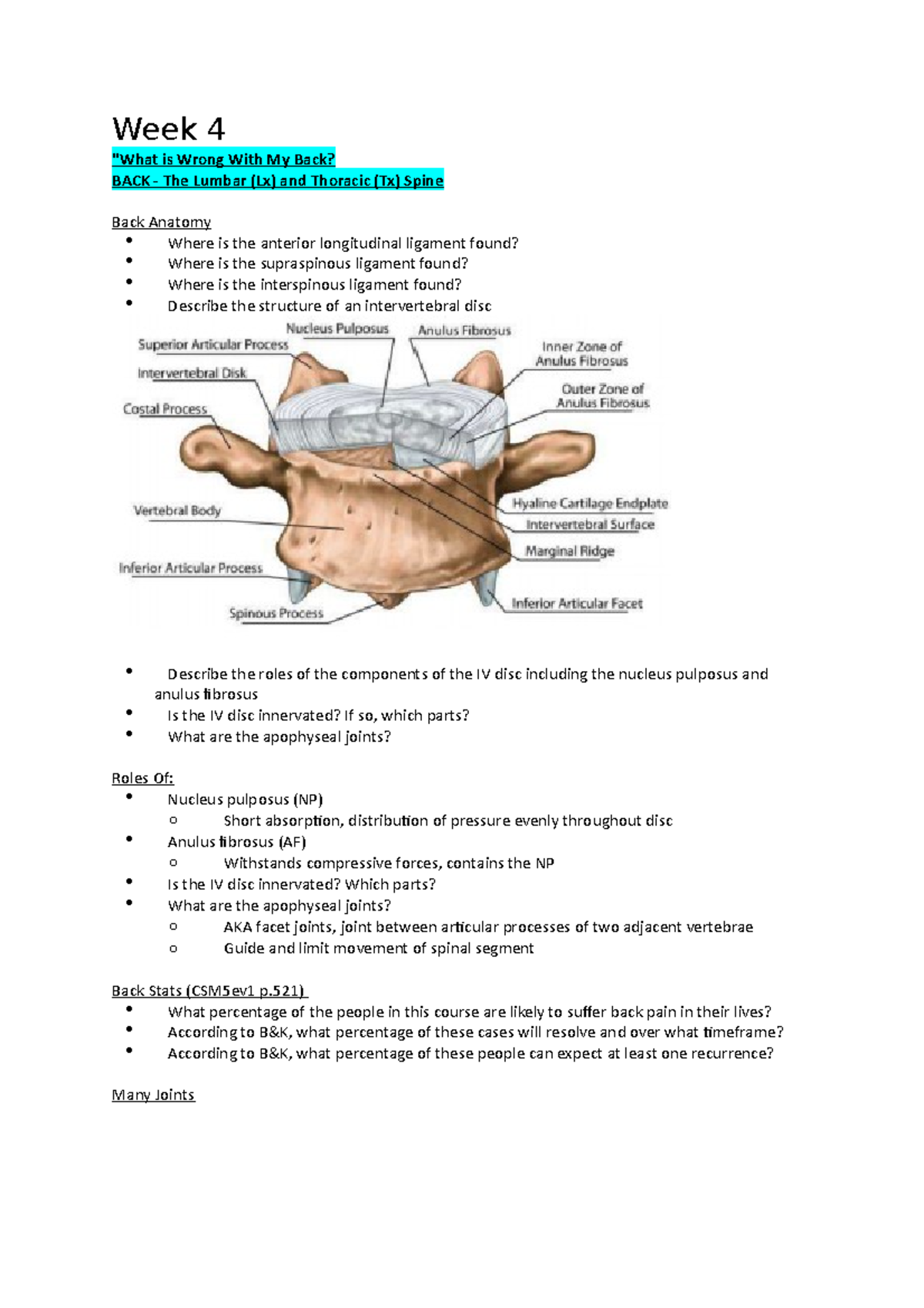 Week 4 - Lecture notes 4 - Week 4 