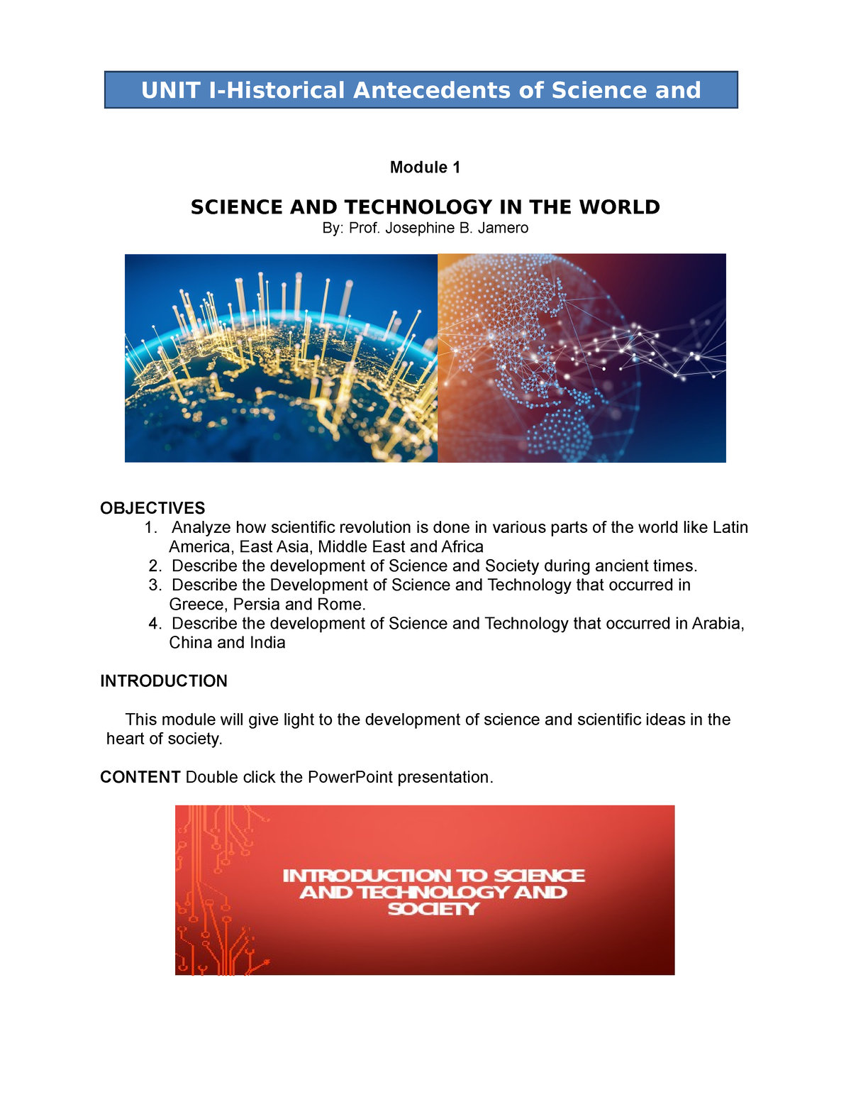 Module-1 - Module For Science, Technology And Society - Module 1 ...