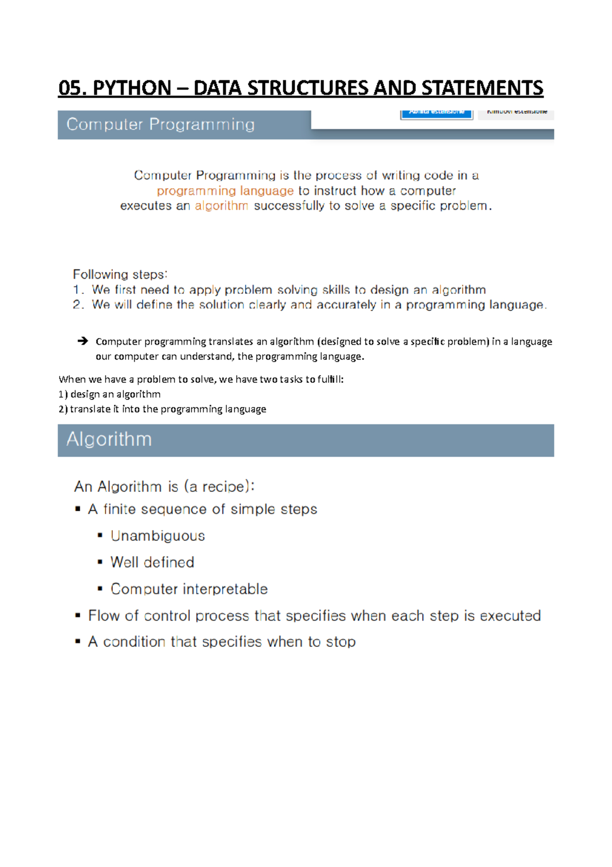 03. Python Class 1 - Third programming lesson - 05. PYTHON – DATA ...