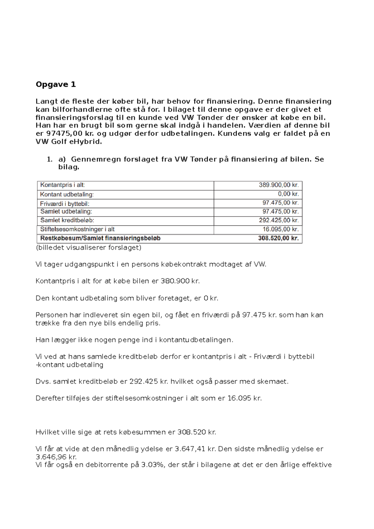 Matematik-projekt - En Opgave - Opgave 1 Langt De Fleste Der Køber Bil ...