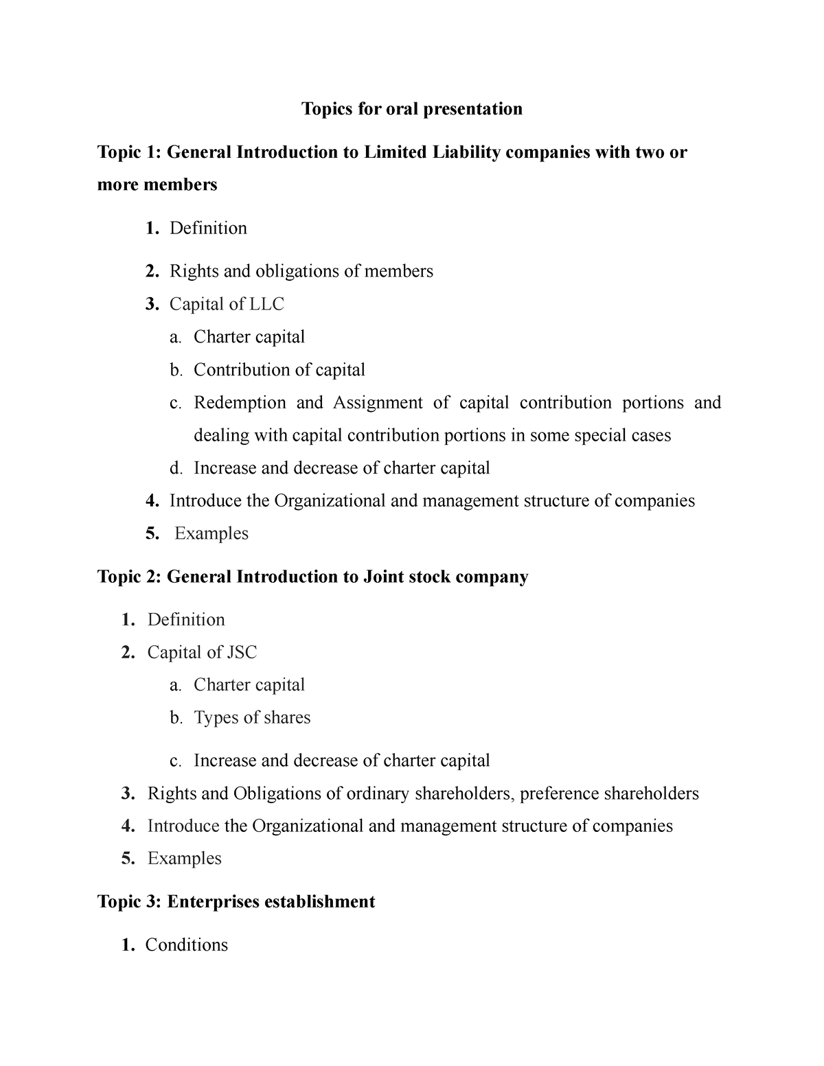 issues for oral presentations 2022