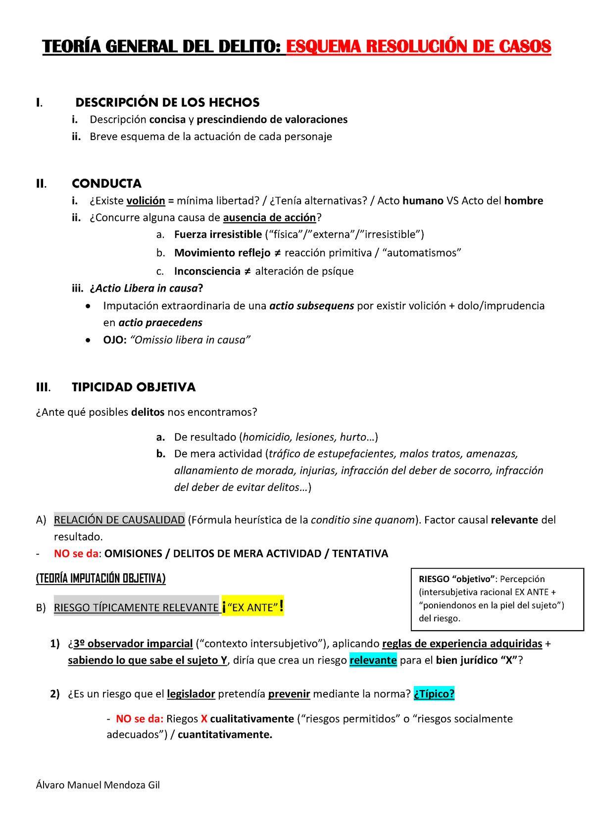 Esquema Resoluci Ã³n Casos Pr Ã¡cticos - TEORÕA GENERAL DEL DELITO ...