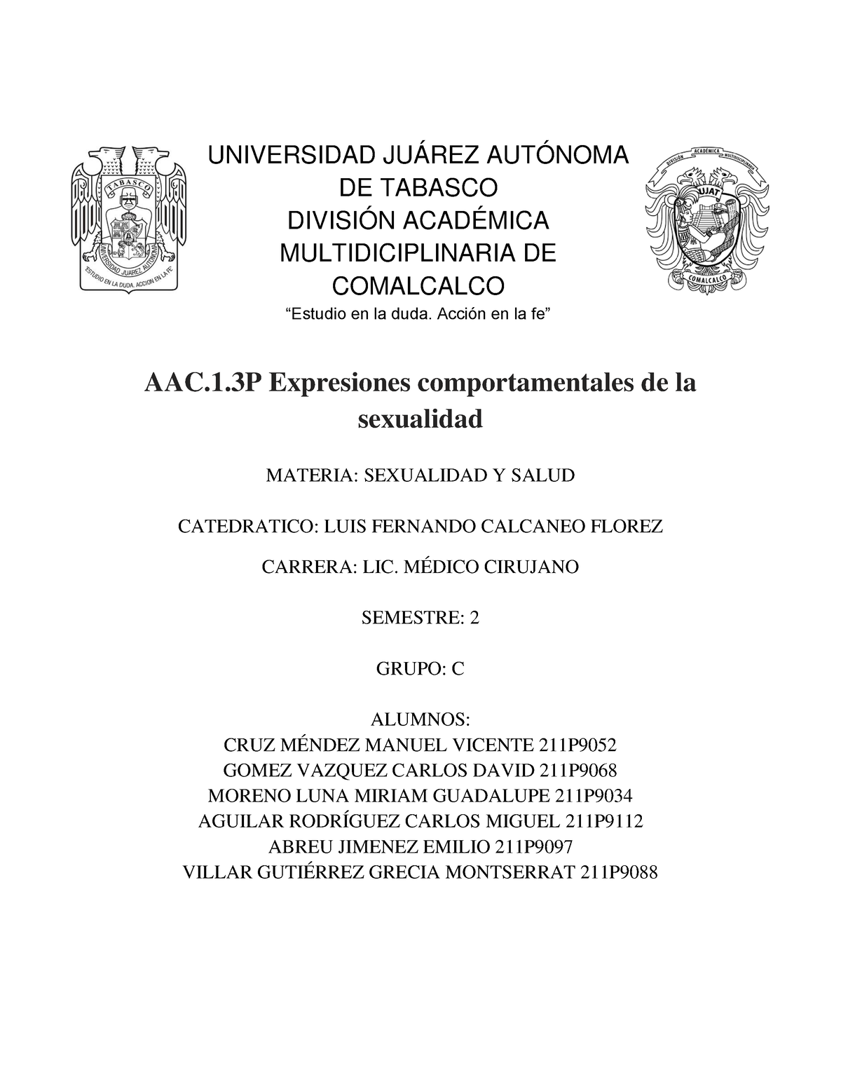 Aac13p Expresiones Comportamentales De La Sexualidad Aac1 Expresiones Comportamentales De 9793