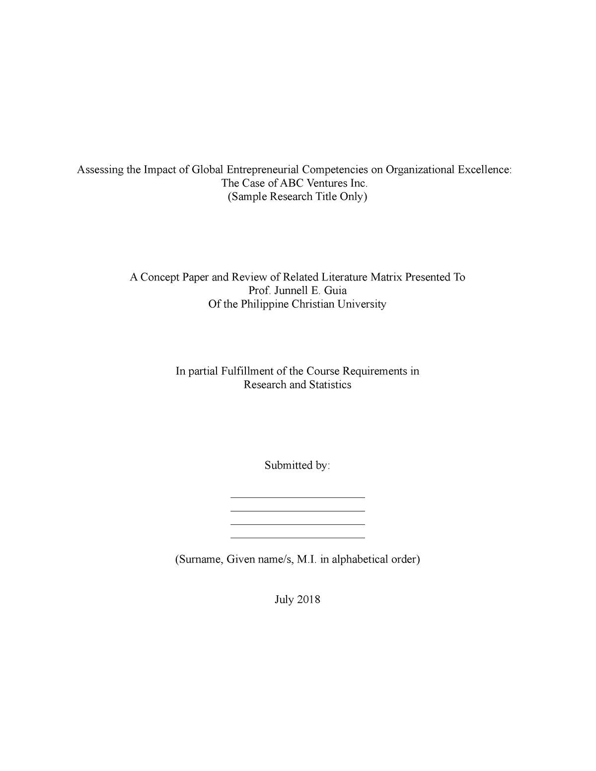 Concept Paper and Rev Lit Matrix Format - Assessing the Impact of ...