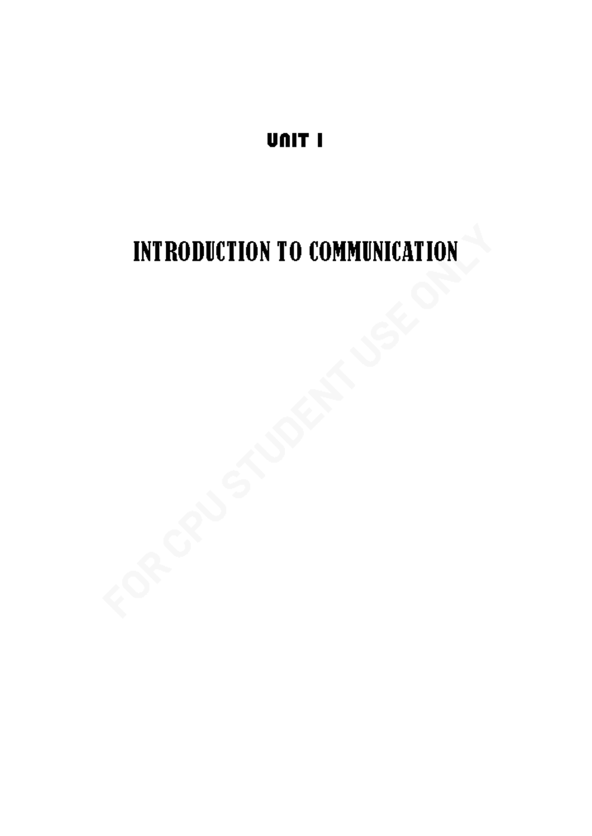 Purposive Communication Unit 1 Chapter 1 - UNIT 1 INTRODUCTION TO ...