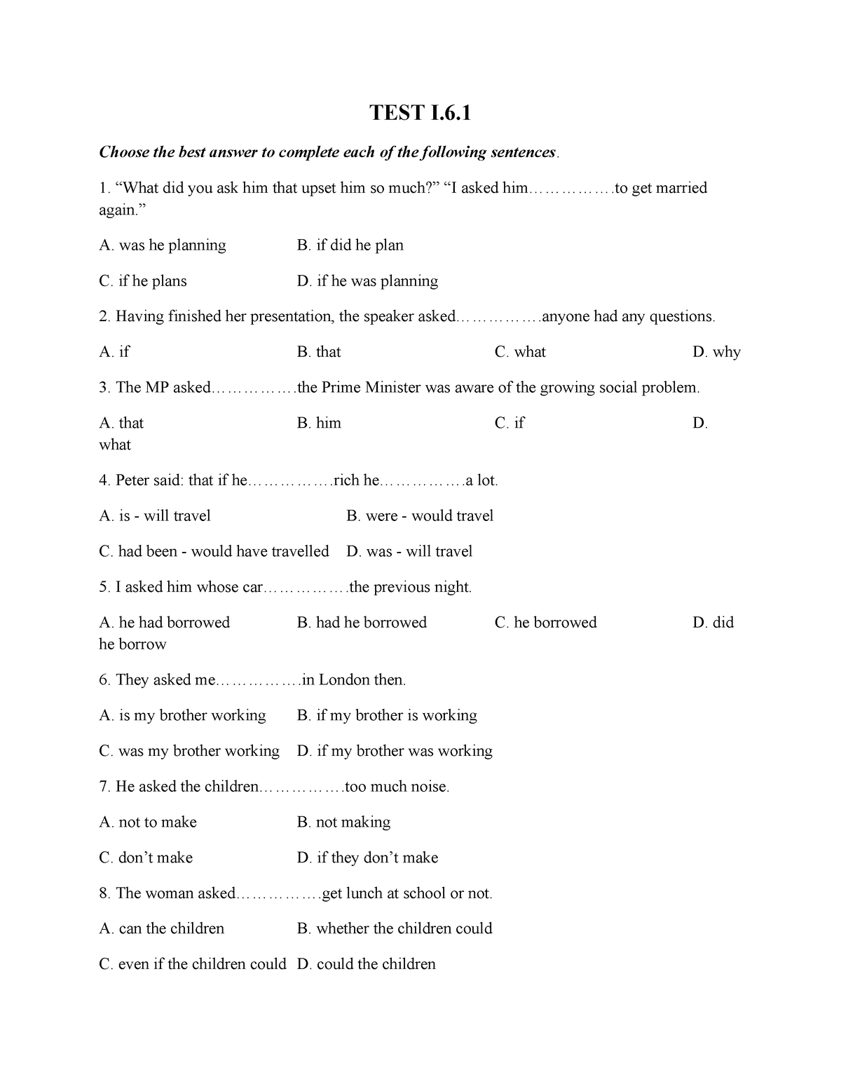 reported-speech-test-i-choose-the-best-answer-to-complete-each-of