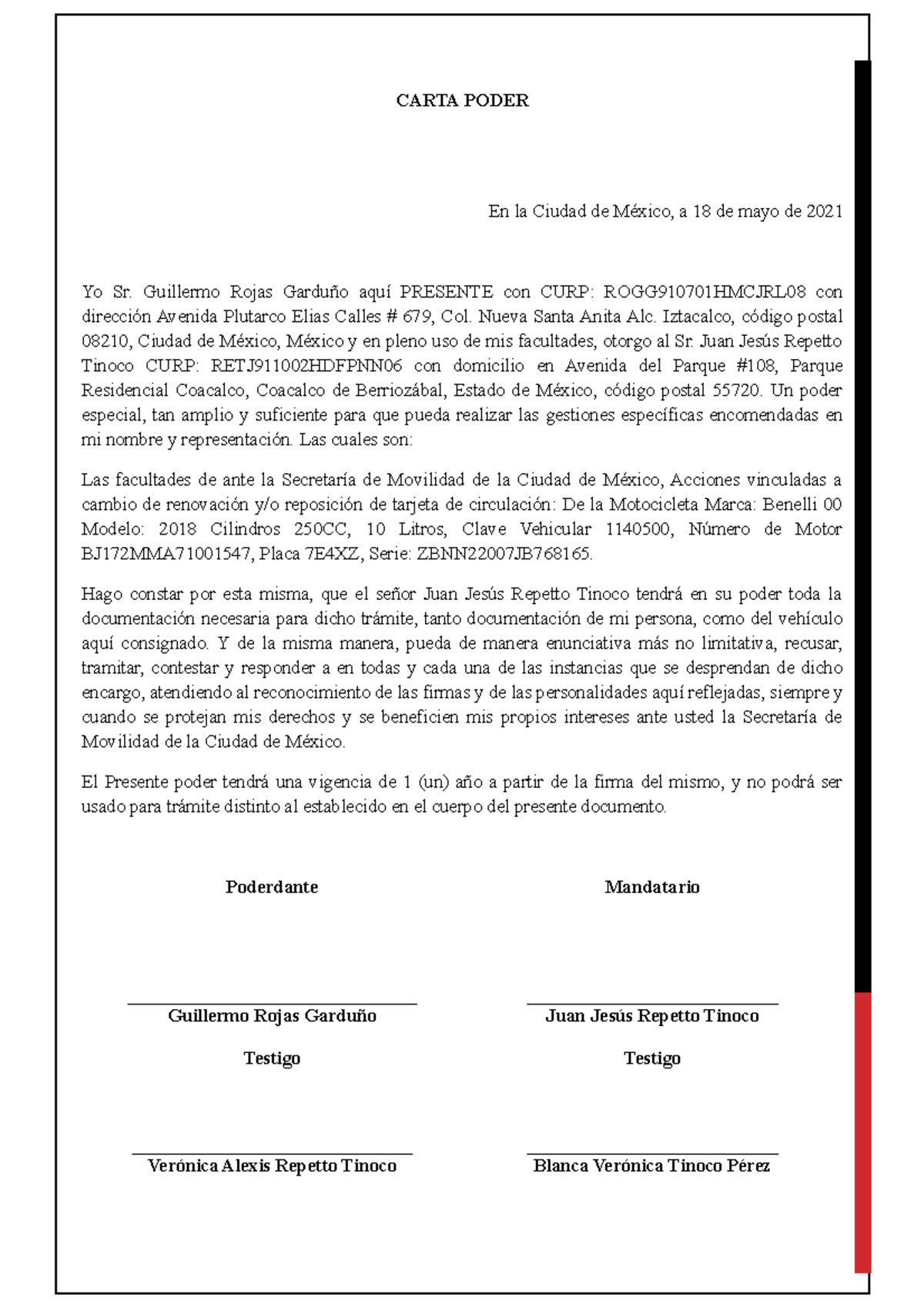 Carta Poder General Formato Carta Poder En La Ciudad De México A 18 De Mayo De 2021 Yo Sr 8692