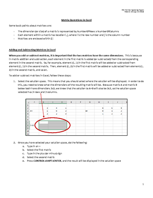 Excel HW4 - hw 4 - ENGR 0011/0015 – Excel HW 4 The purpose of this ...