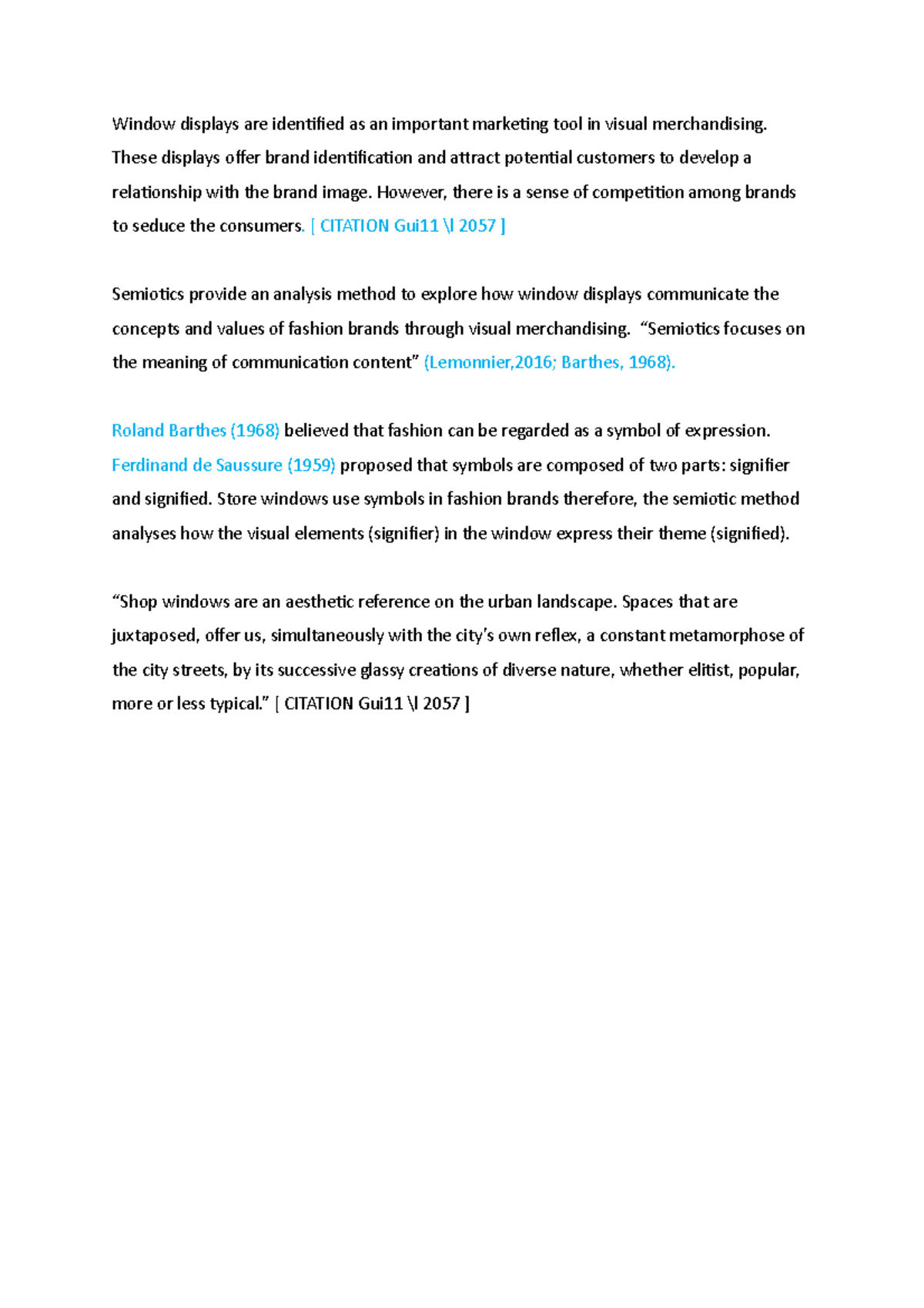 Additional Notes - Window displays are identified as an important ...