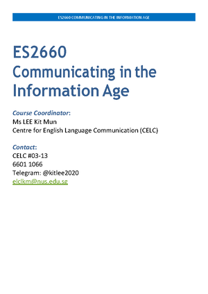 AY2223 S1 Aug2022 Course overview and assessments - Semester 1 AY2022 ...