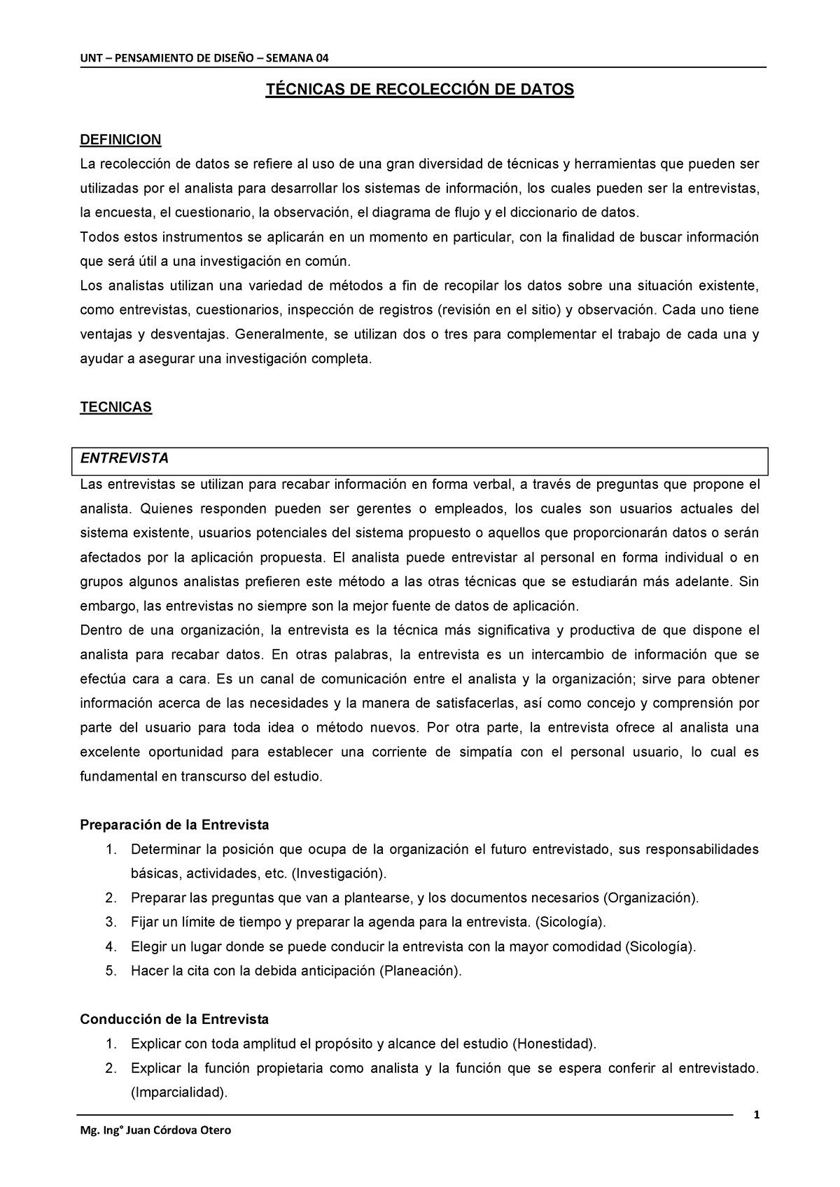 Técnicas Recoleccion DE Informacion - 1 T.. DE RECOLECCI”N DE DATOS ...