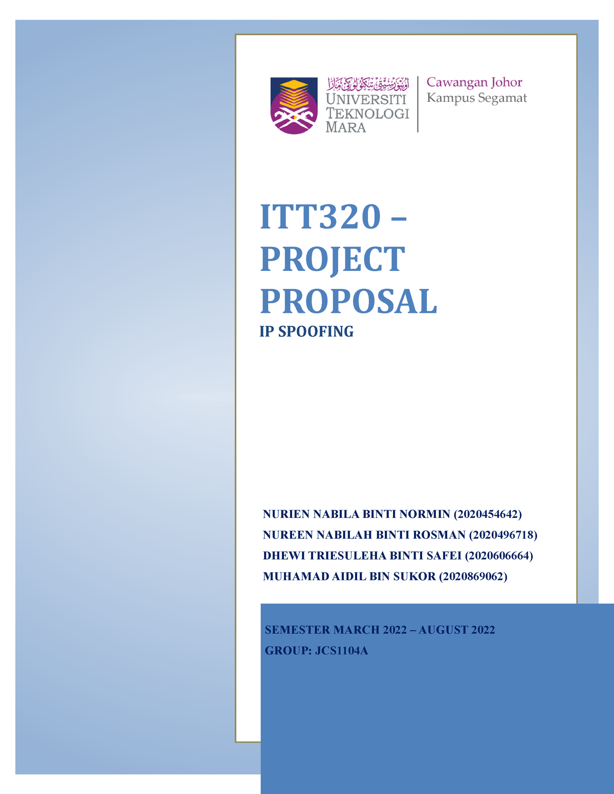 Itt320 Semoga Bijak Pandai Semester March 2022 August 2022 Group Jcs1104a Nurien Nabila 5867