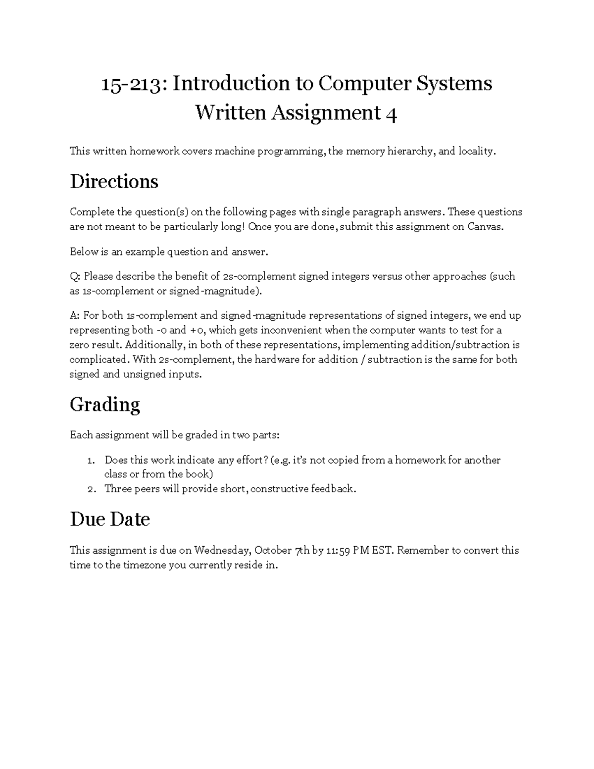 written assignment 4