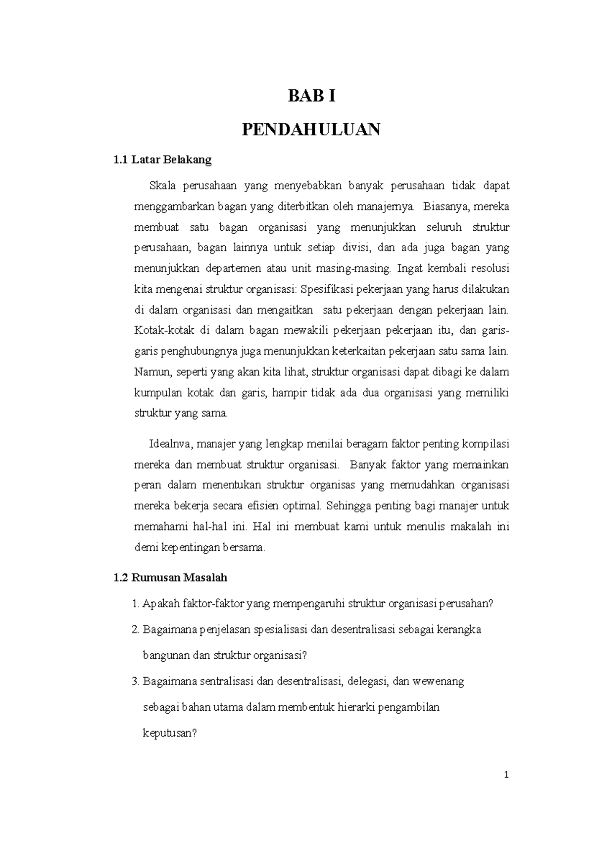 Makalah Pengantar Bisnis BAB 6 - BAB I PENDAHULUAN 1 Latar Belakang ...