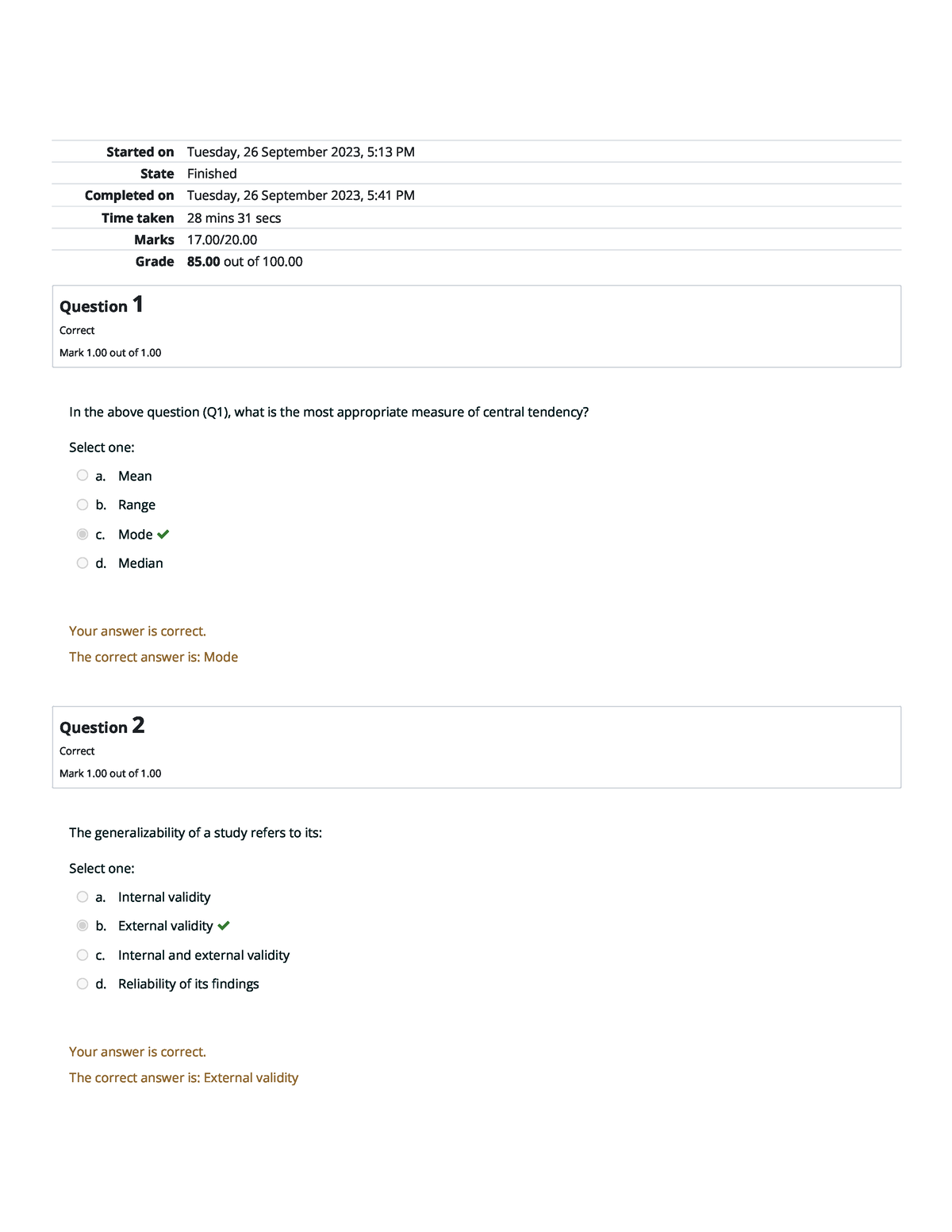 Graded Quiz Unit 3 Attempt review - Started on Tuesday, 26 September ...