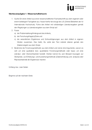 Workbook Einführung in das wissenschaftliche Arbeiten - IU BASIC ...