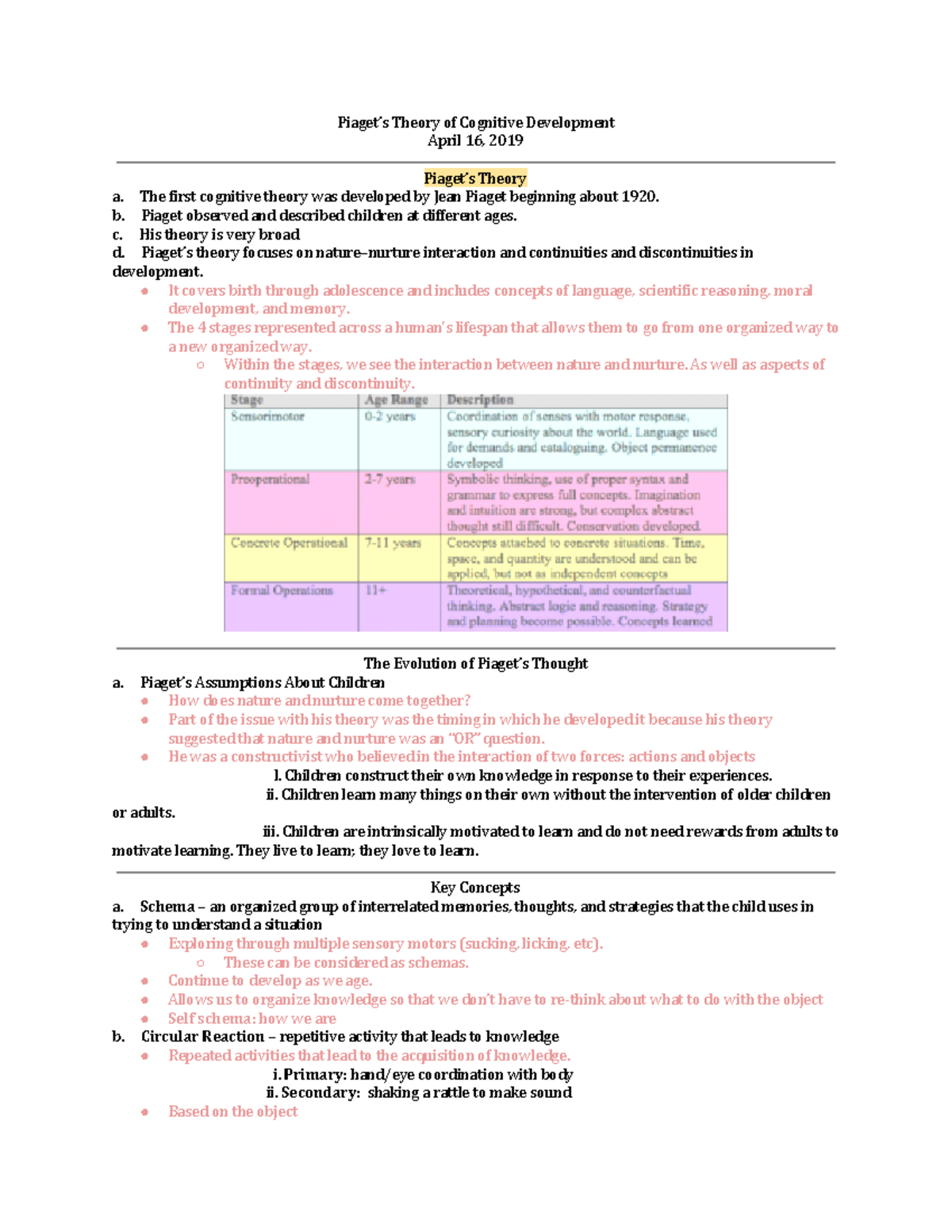 L5 Piaget’s Theory of Cognitive Development Notes - PSC 140 - UC Davis ...