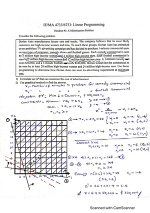 Handout 1 Solved - IE 4733 - Studocu