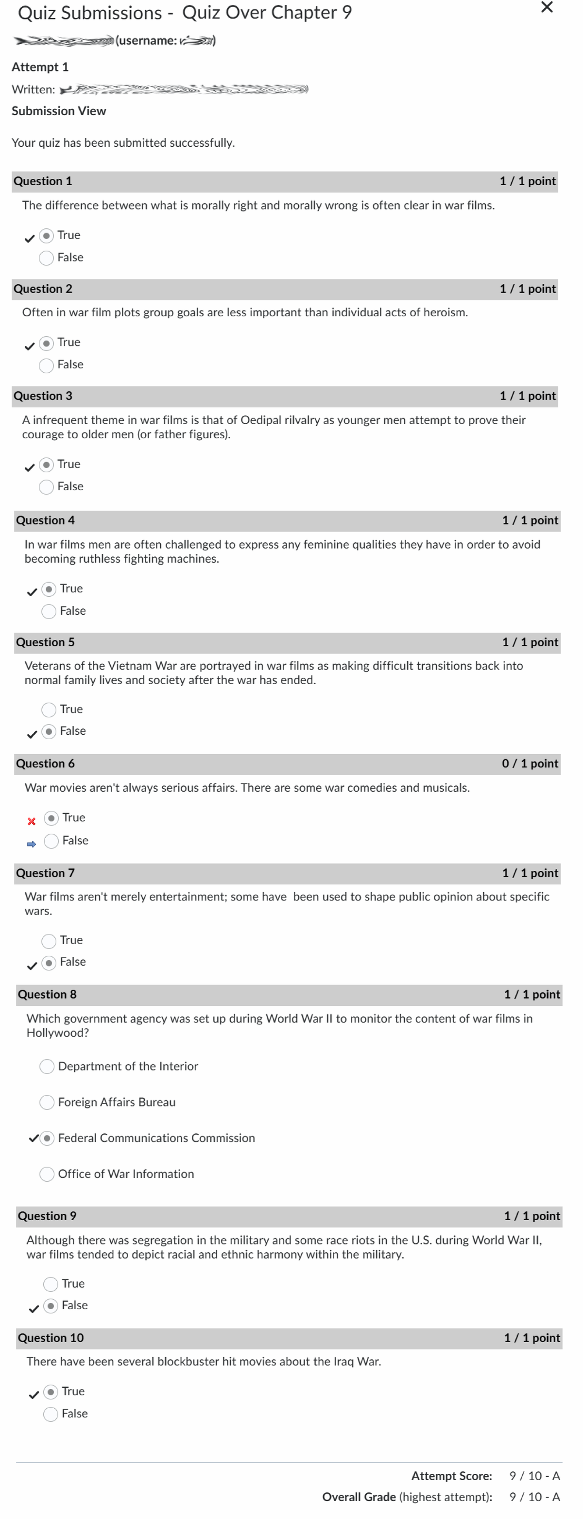 Quiz 9 Autumn 2020, questions and answers - Quiz Submissions Quiz Over ...