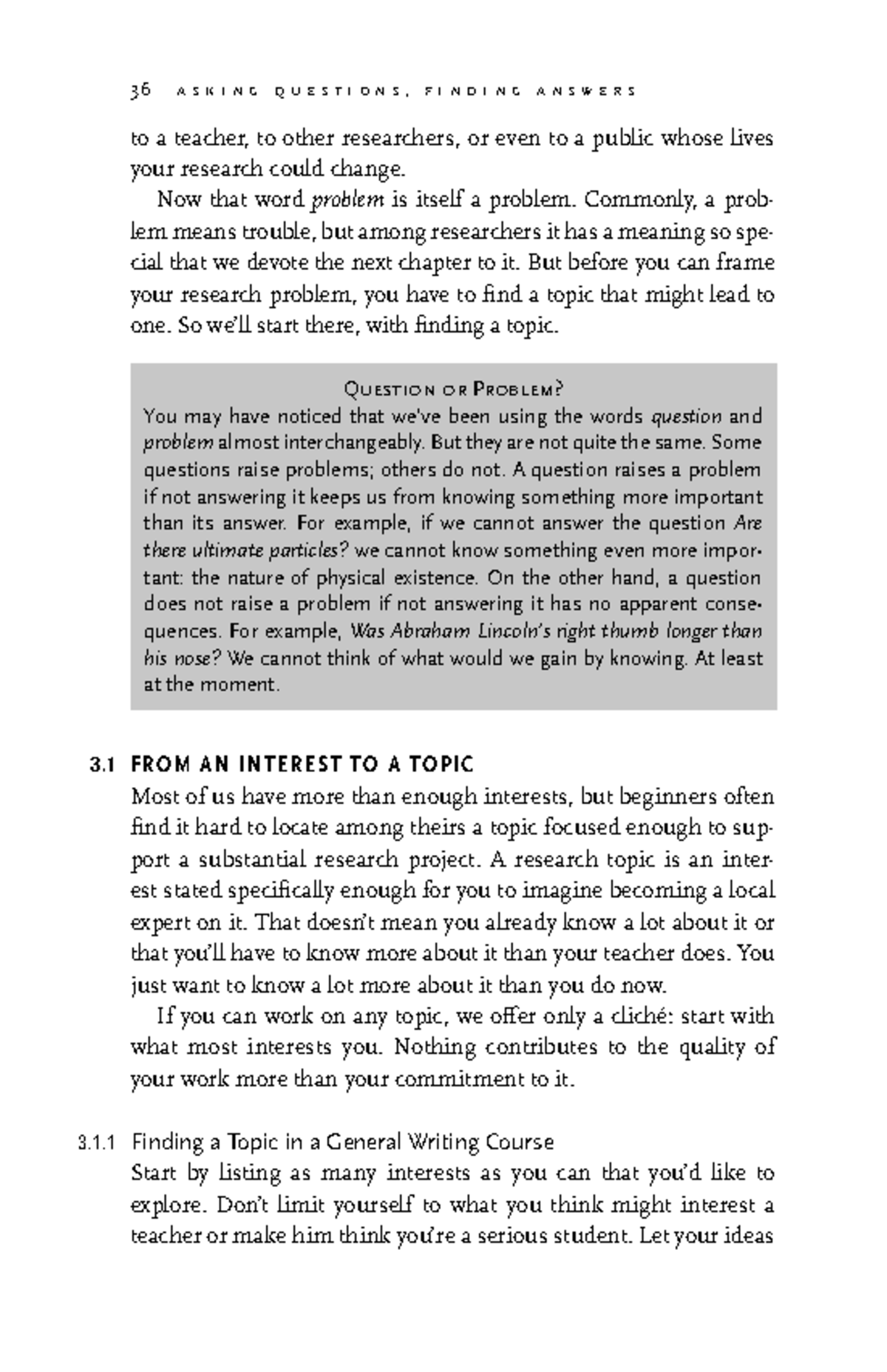 Ch3+the+craft+of+research+ - 36 a s k i n g q u e s t i o n s , f i n d ...
