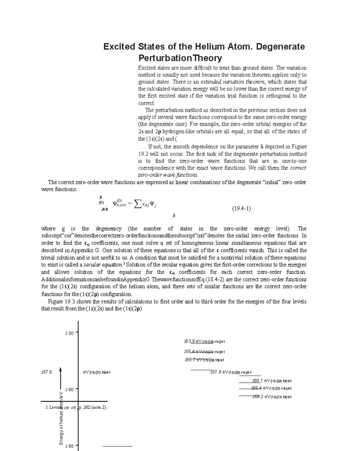 Excited States of the Helium Ato1 - Degenerate PerturbationTheory ...
