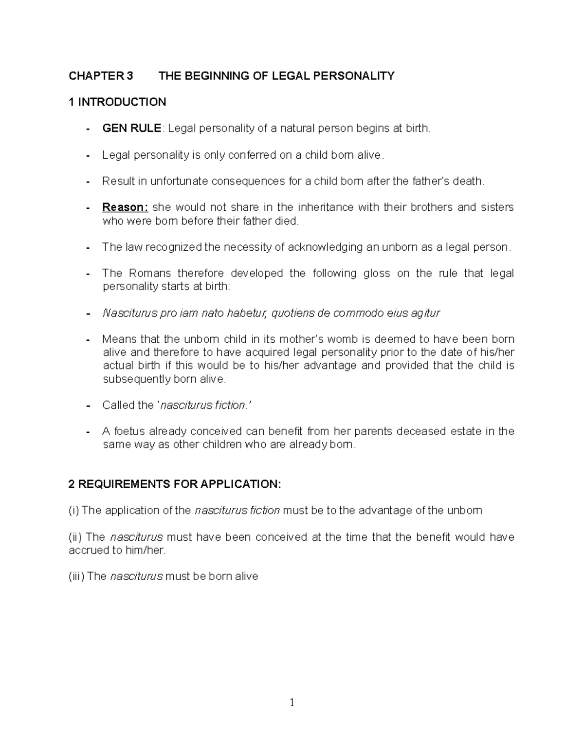 CH 3 Beginning OF Legal Subjectivity CHAPTER 3 THE BEGINNING OF LEGAL 