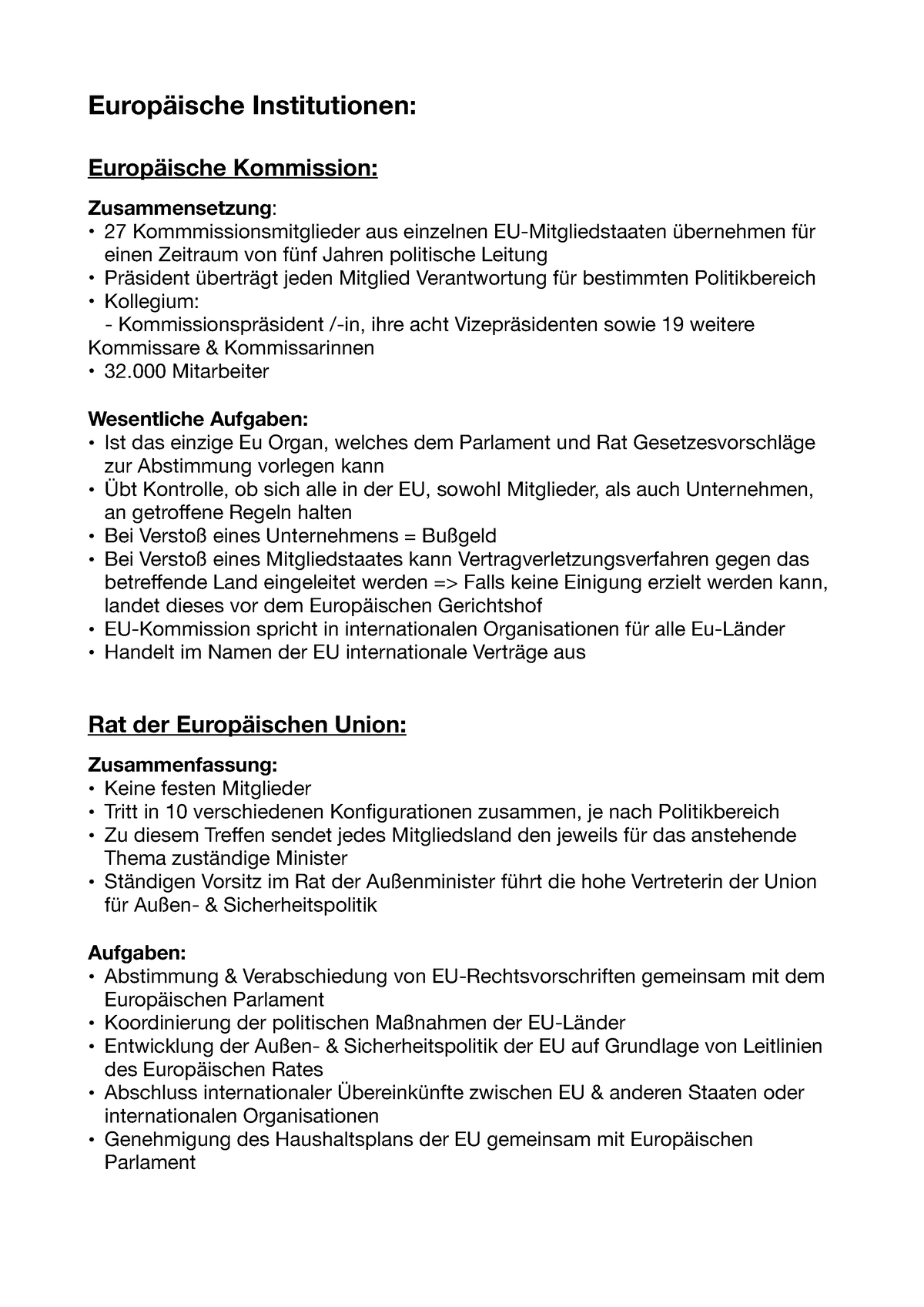 Europ Ã¤ische Institutionen - Europäische Institutionen: Europäische ...