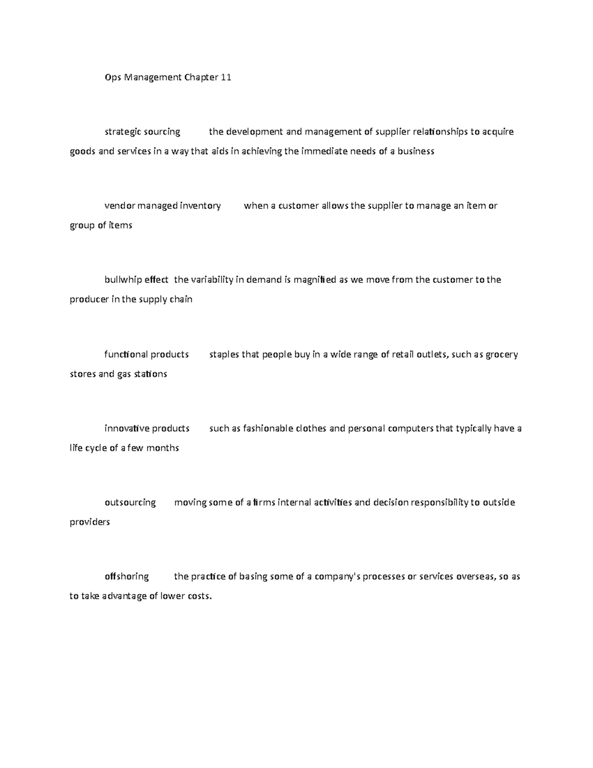 Ops Management Chapter 11 - Studocu