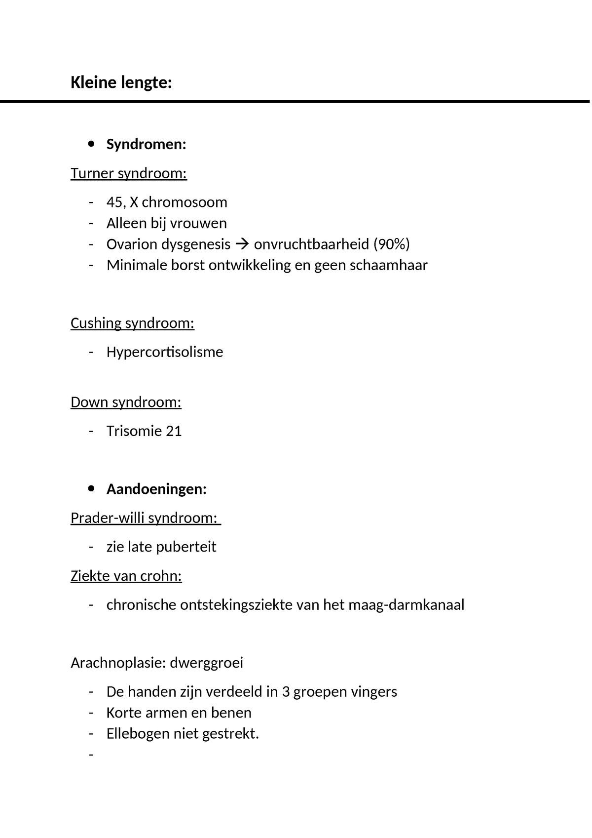 Syndromen En Aandoeningen - Kleine Lengte: Syndromen: Turner Syndroom ...