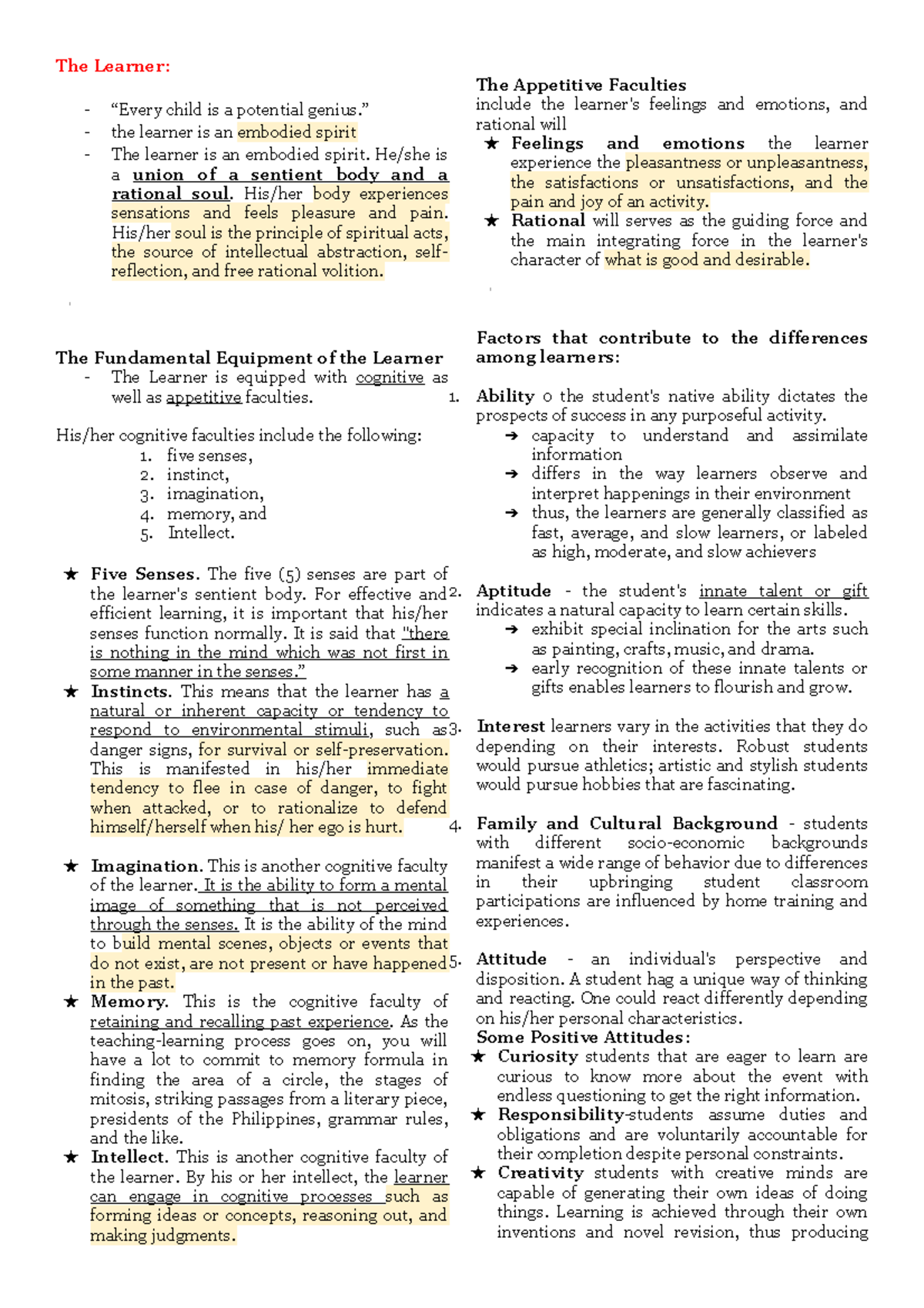 Principles of Teaching - The Learner: “Every child is a potential ...
