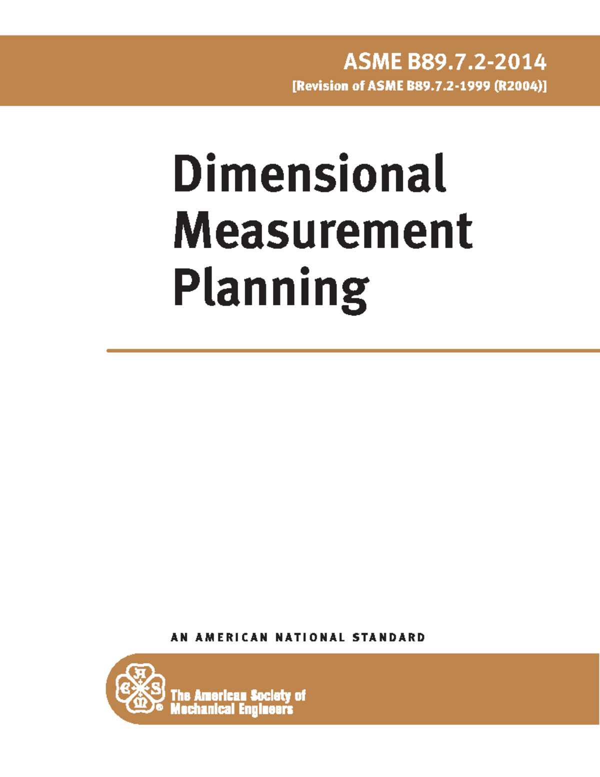 Dimensional Measurement Planning A N A M E R I C A N N A T I