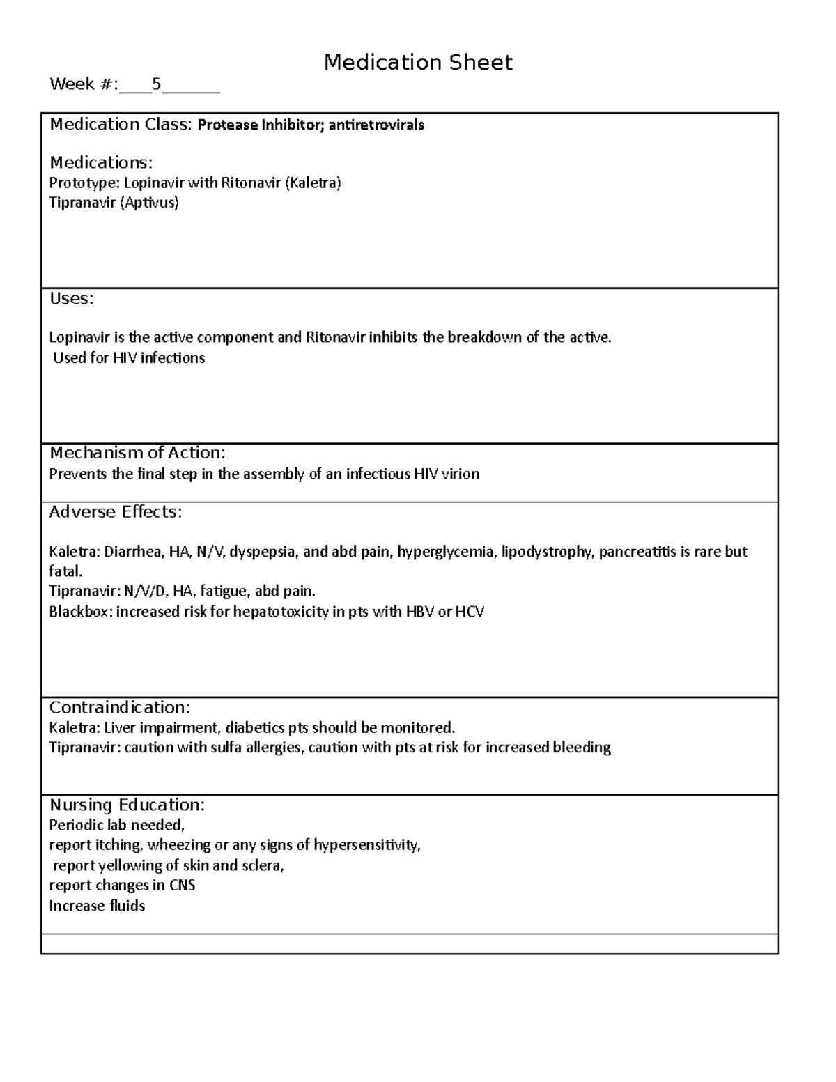 Medication Sheet-2021 PI - Medication Sheet Week #:5___ Medication ...