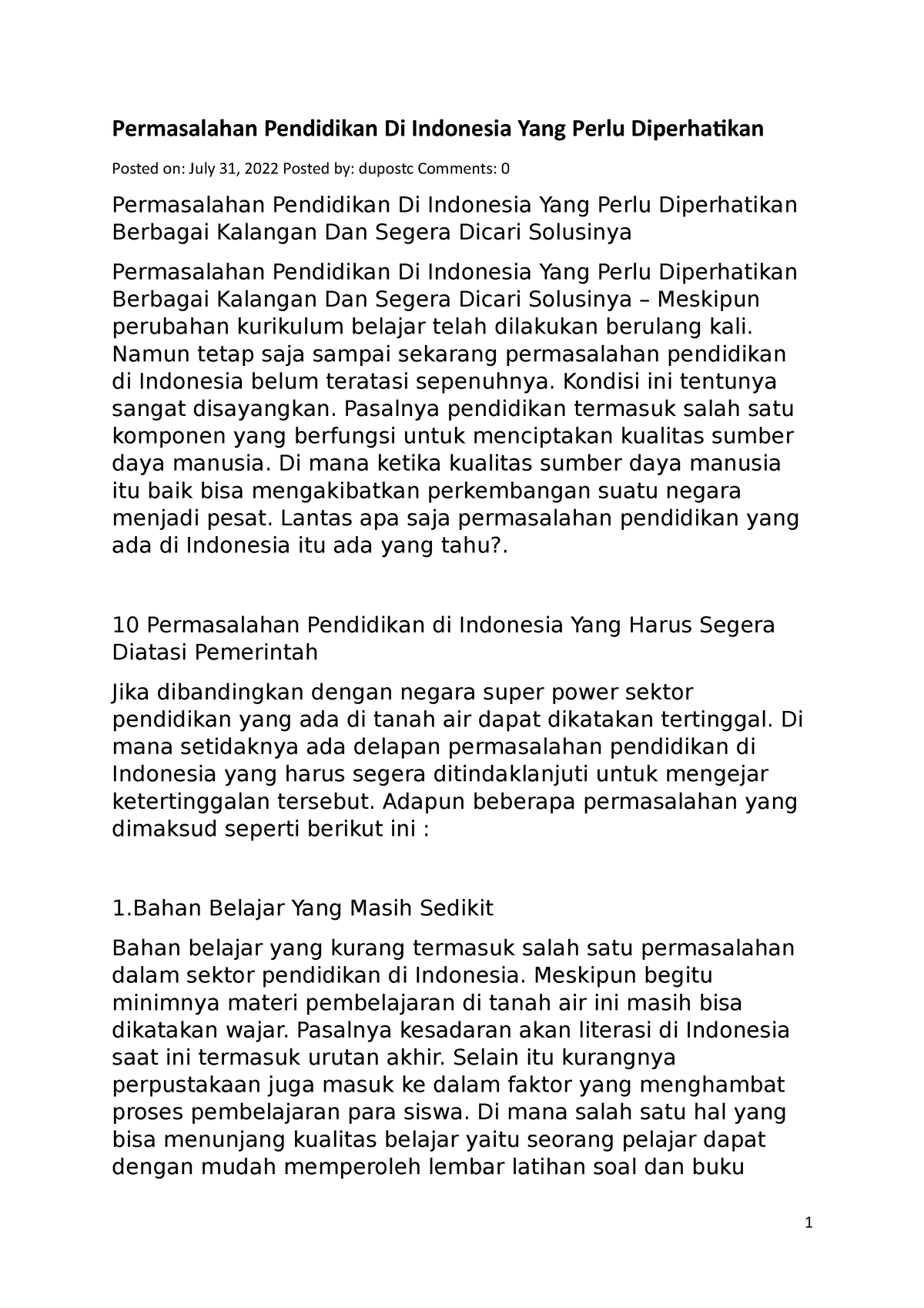 04-Permasalahan Pendidikan Di Indonesia Yang Perlu Diperhatikan - Namun ...