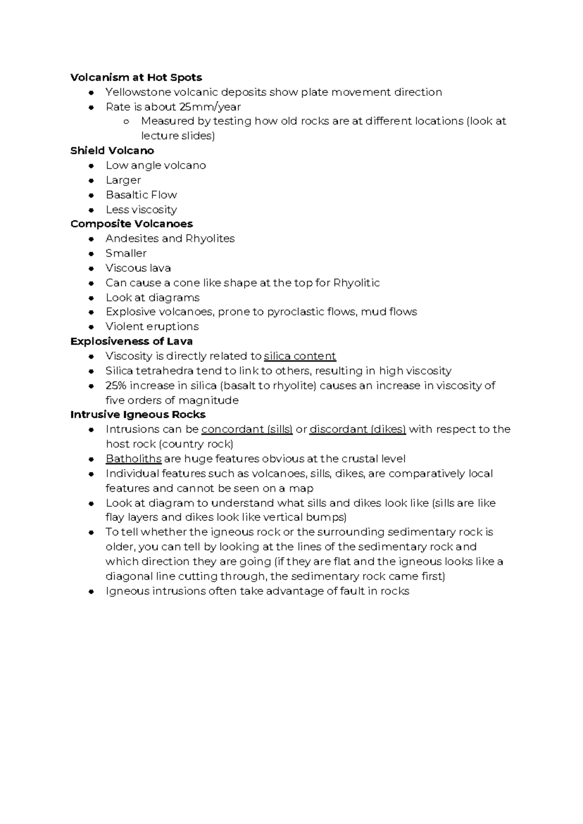 Volcanoes - Lecture notes 6 - Volcanism at Hot Spots Yellowstone ...