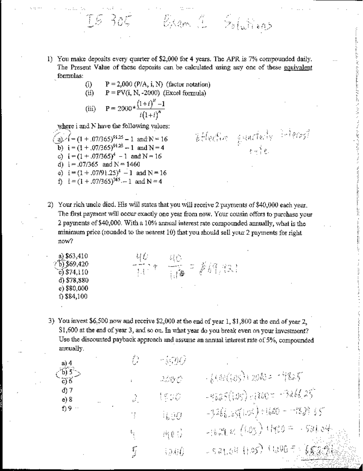 Exam 1 Solutions - I E 305 - Studocu