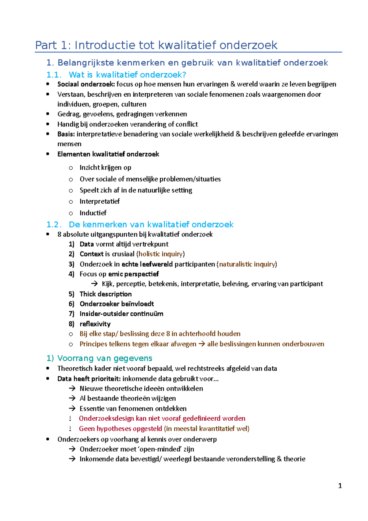 SV H1-3 Kwalitatief Onderzoek - Part 1: Introductie Tot Kwalitatief ...