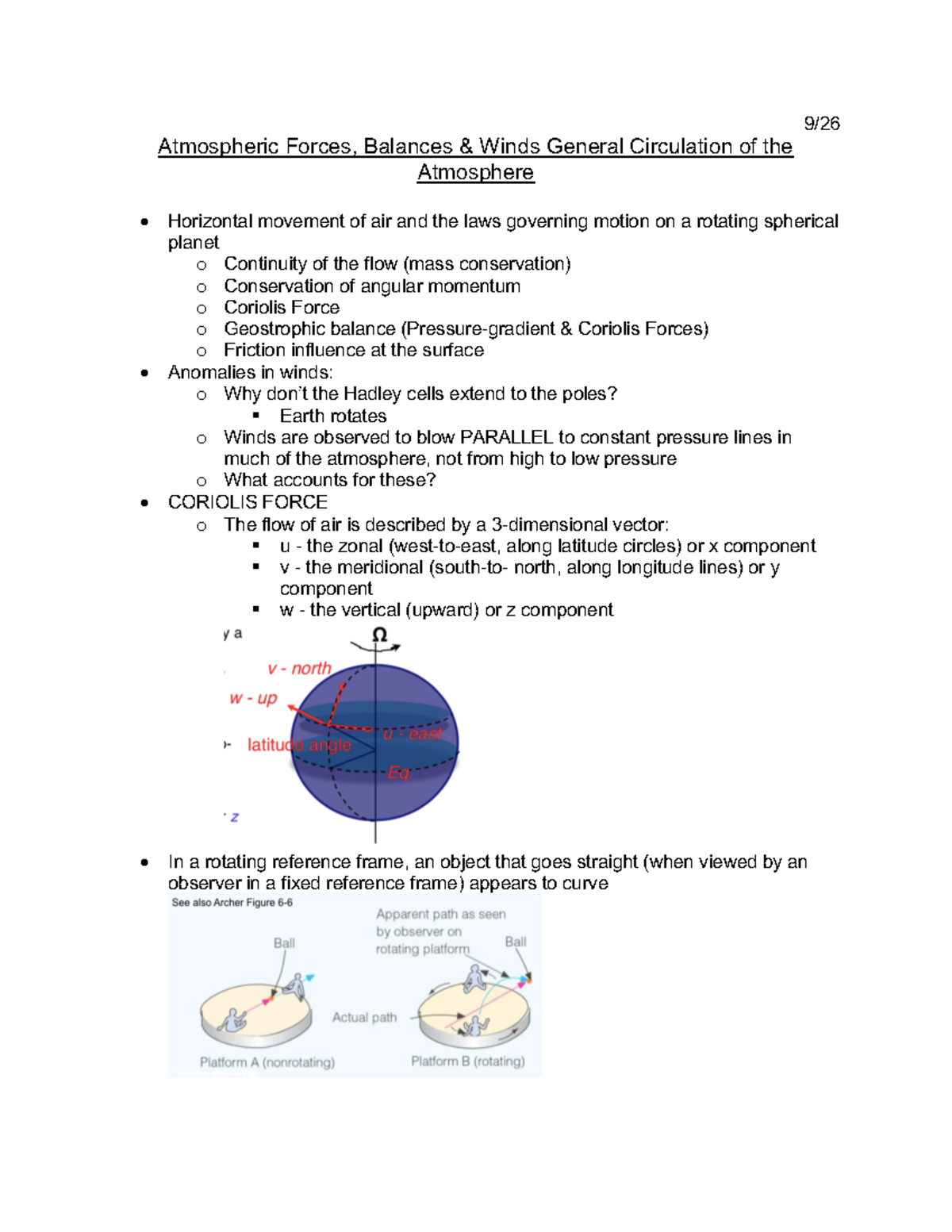 Atmospheric Forces, Balances & Winds General Circulation of the ...