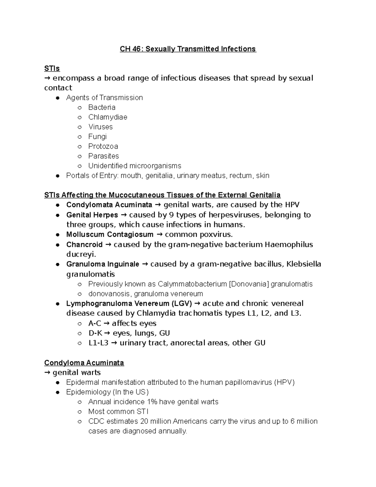 CH 46 Sexually Transmitted Infections - CH 46: Sexually Transmitted ...