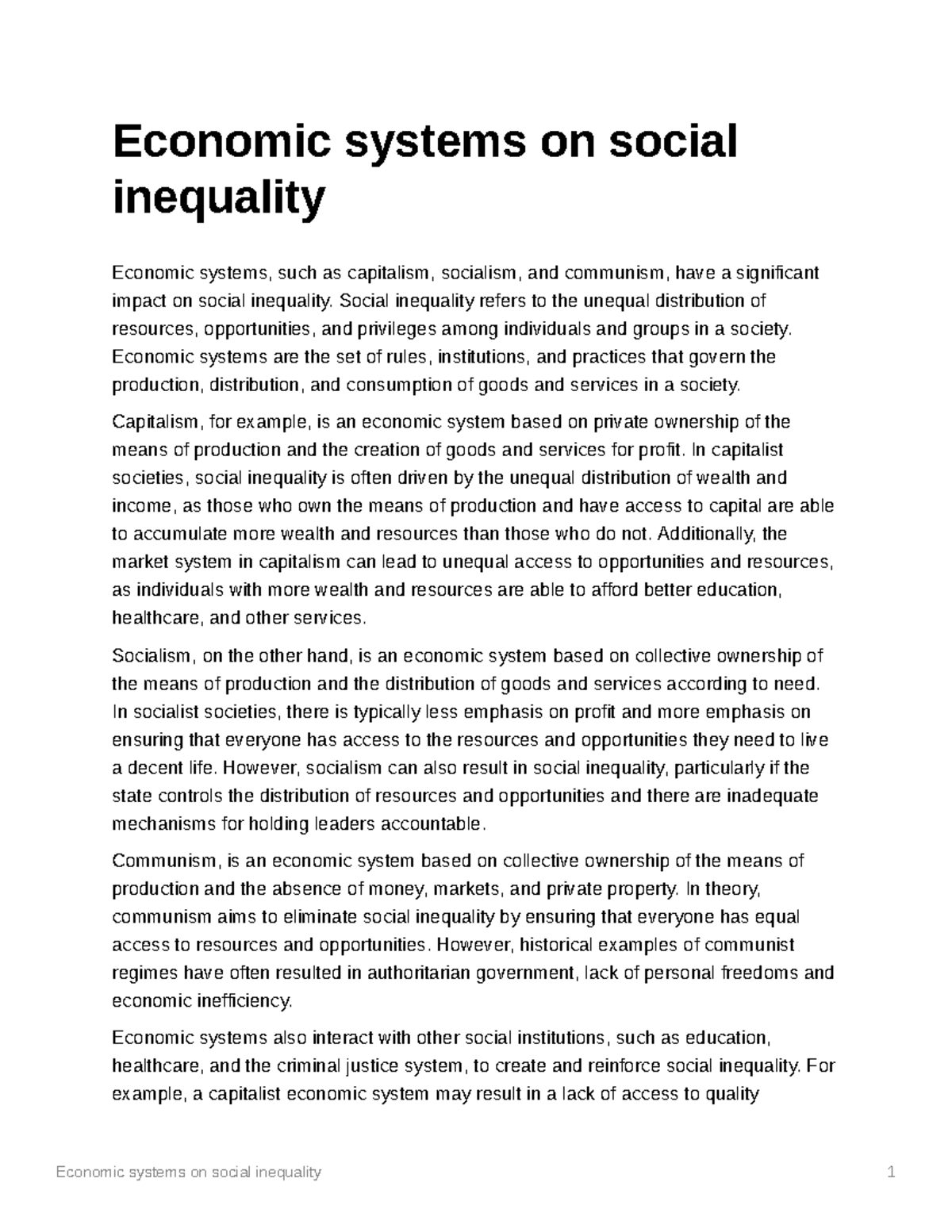 economic-systems-on-social-inequality-social-inequality-refers-to-the