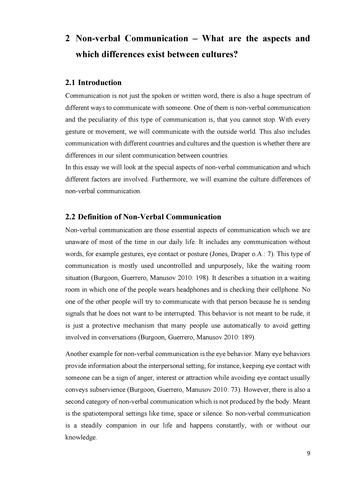 non verbal communication thesis